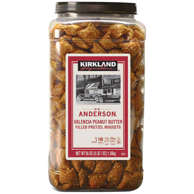 Kirkland Signature HK Anderson Valencia Peanut Butter Filled Pretzel Nuggets, 55 oz (1.56 kg)