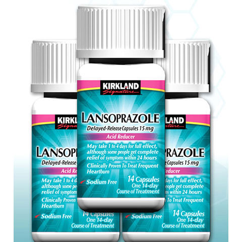 Kirkland Signature Lansoprazole Acid Reducer, Delayed-Release, USP 15 mg, 14 Capsules x 3 Bottles