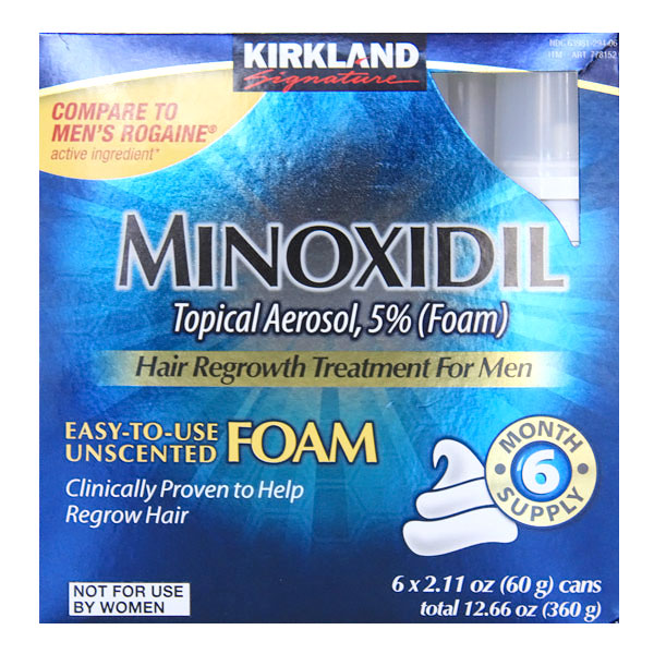 Kirkland Signature Minoxidil Foam Hair Regrowth Treatment for Men, Six Month Supply