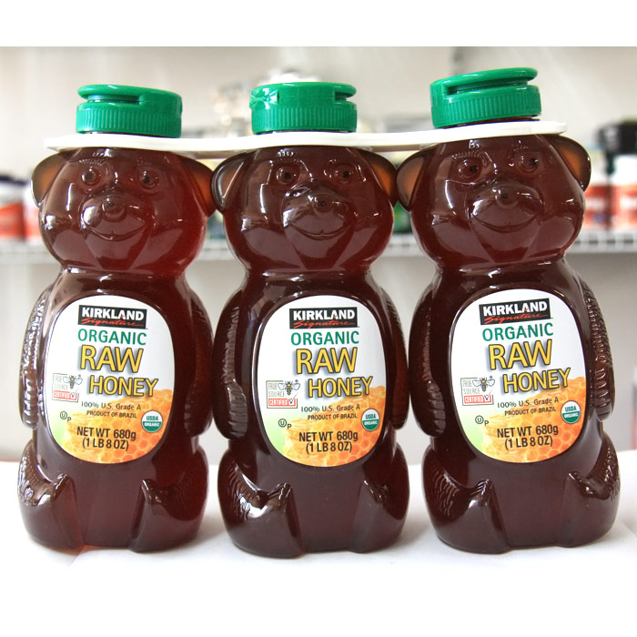 Kirkland Signature Organic Raw Honey, Squeeze Bear, 680 g x 3 pc