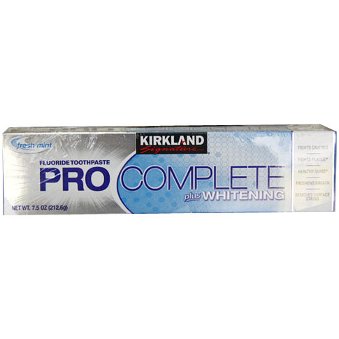 Kirkland Signature Pro Complete Plus Whitening Fluoride Toothpaste, Fresh Mint, 7.5 oz x 6 pc
