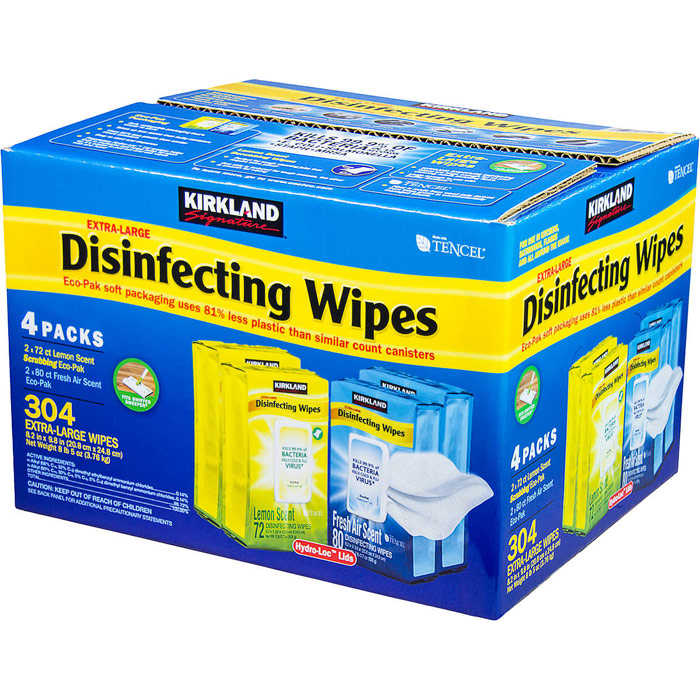 Kirkland Signature Extra Large Disinfecting Wipes, 304 Count