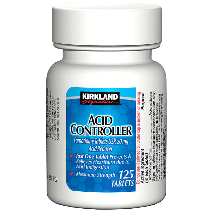 Kirkland Signature Acid Controller, Famotidine 20 mg, 125 Tablets x 2 Bottles