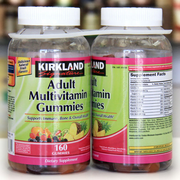 Kirkland Signature Adult Multivitamin Gummies, Chewable Vitamins, 160 ct x 2 Bottles