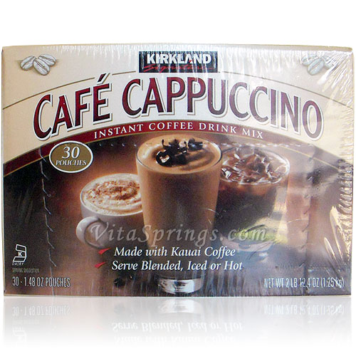 Kirkland Signature Cafe Cappuccino Instant Coffee Drink Mix, 42 g x 30 Pouches