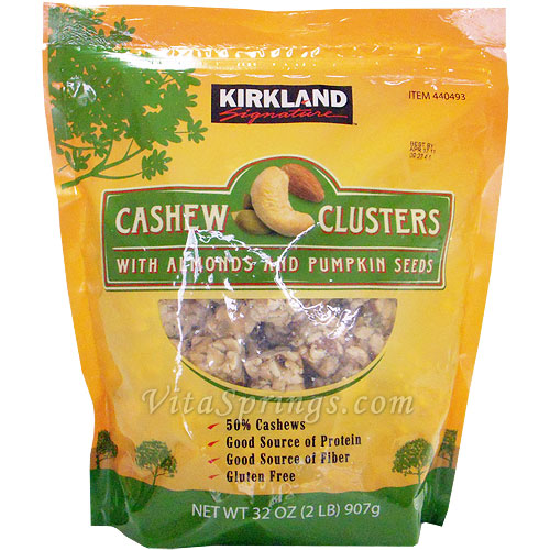 Kirkland Signature Cashew Clusters with Almonds & Pumpkin Seeds, 2 lb (907 g)