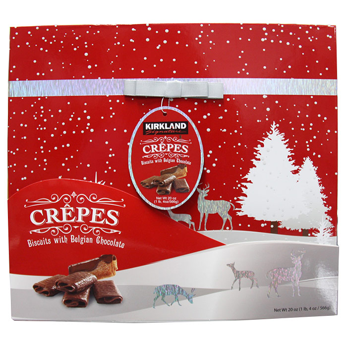 Kirkland Signature Crepes Biscuits with Belgian Chocolate Gift Box, 20 oz (566 g)