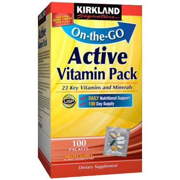 Kirkland Signature Active Vitamin Pack, High Potency Energy Multivitamin, 100 Packets