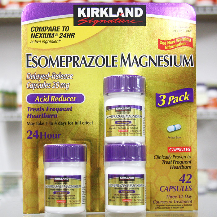 Kirkland Signature Esomeprazole Magnesium, Acid Reducer, 14 Capsules x 3 Bottles