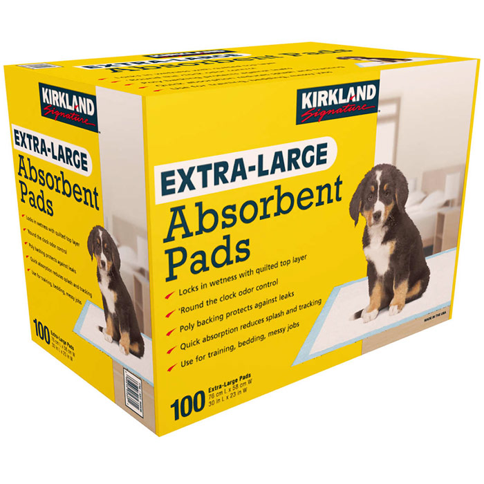 Kirkland Signature Extra-Large Absorbent Multipurpose Pads (Pet Pad / Puppy Training Pad) 100 ct