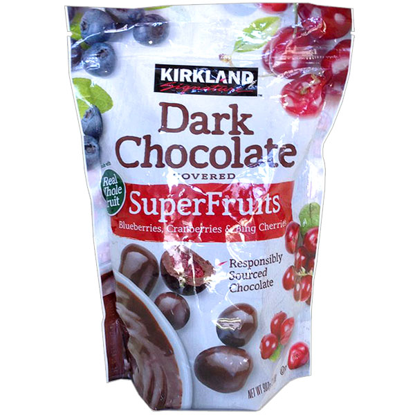 Kirkland Signature Dark Chocolate Covered Super Fruits, Healthy Snack, 2 lb (907 g)