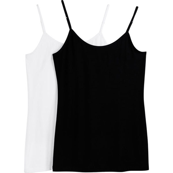 Kirkland Signature Ladies Luxurious MicroModal Camisole, Black/White, 2 Pack