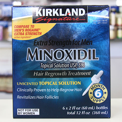 Kirkland Signature Minoxidil Extra Strength for Men, Hair Regrowth Treatment, 2 oz x 6 Bottles (6 Month Supply)