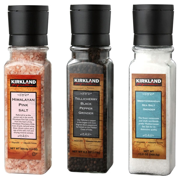 Kirkland Signature Salt & Black Pepper Grinder Set, 3 Pack