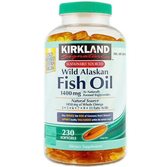Kirkland Signature Wild Alaskan Fish Oil 1400 mg, 230 Softgels