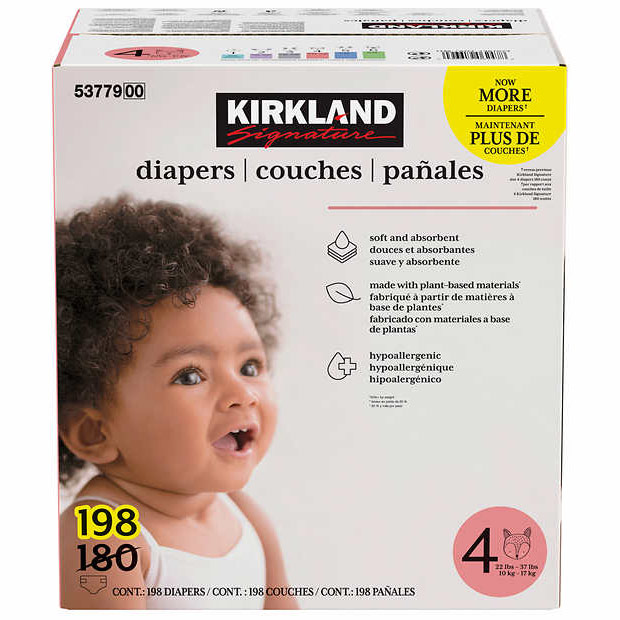 Kirkland Signature Supreme Baby Diapers, Size 4, 180 Count