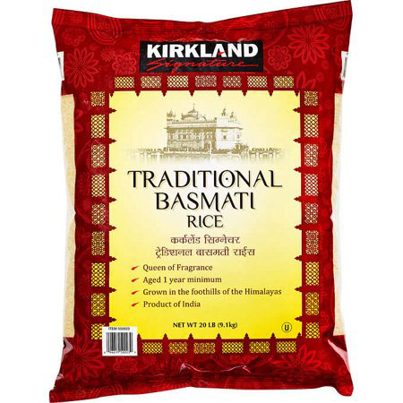Kirkland Signature Traditional Basmati Rice, 20 lb