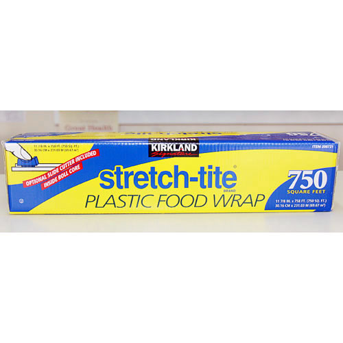 Kirkland Signature Stretch-Tite Plastic Food Wrap, 750 Square Feet