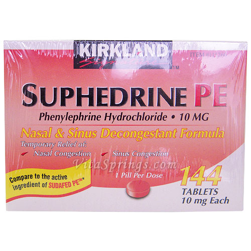 Kirkland Signature Suphedrine PE, Nasal & Sinus Decongestant Formula, 144 Tablets