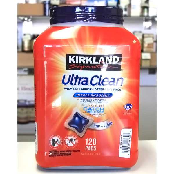 Kirkland Signature Ultra Clean Premium Laundry Detergent Pacs, 120 ct