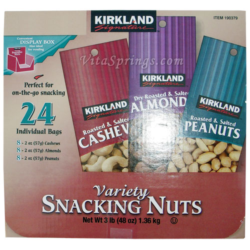 Kirkland Signature Variety Snacking Nuts, 24 Individual Bags (3 lb)