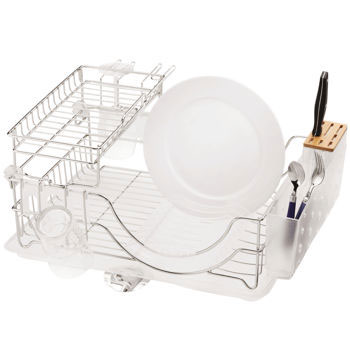 Simplehuman Flip-top Dishrack, Adjustable Dish Drying Rack Set