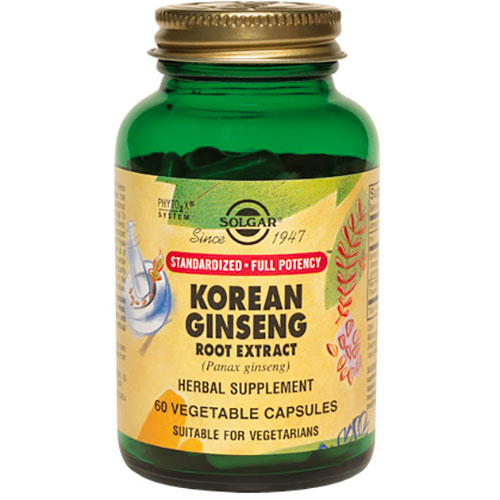 Korean Ginseng Root Extract - Standardized Full Potency, 60 Vegetable Capsules, Solgar