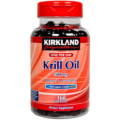 Krill Oil 500 mg, 160 Softgels, Kirkland Signature