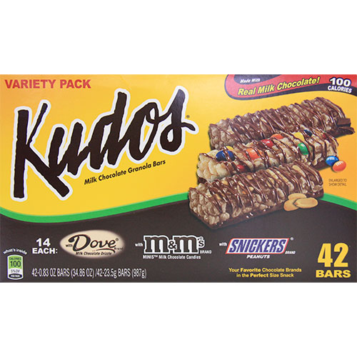 Kudos Milk Chocolate Granola Bars, 100 Calories Variety Pack, 42 Bars