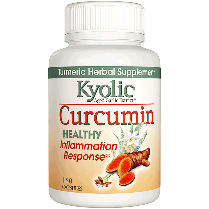 Kyolic Aged Garlic Extract Curcumin - Healthy Inflamation Response, 150 Capsules, Wakunaga