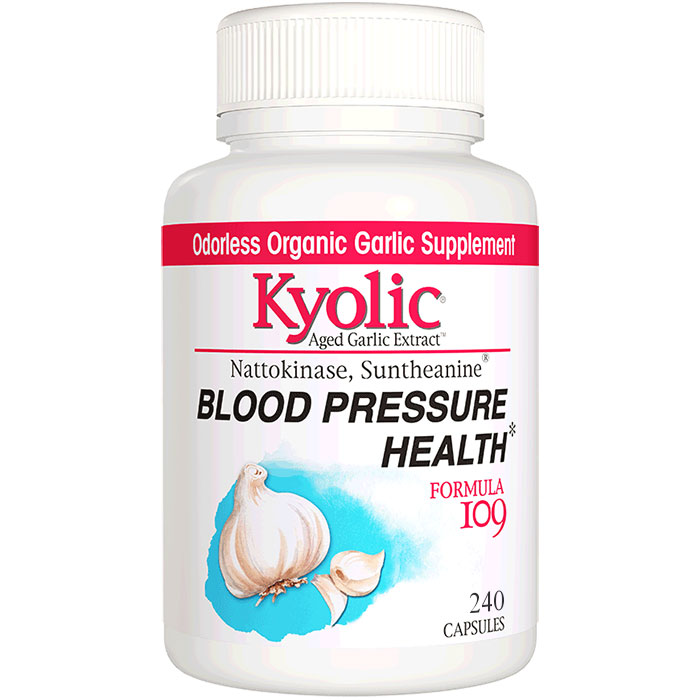 Kyolic Blood Pressure Health Formula 109, Value Size, 240 Capsules, Wakunaga