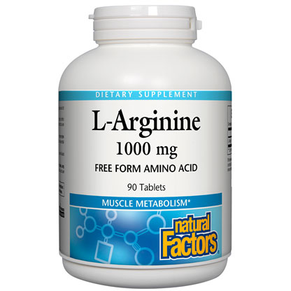 L-Arginine 1000 mg, 90 Tablets, Natural Factors