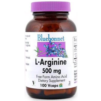 L-Arginine 500 mg, 100 Vcaps, Bluebonnet Nutrition
