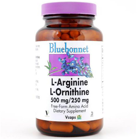 L-Arginine 500 mg & L-Ornithine 250 mg, 50 Vcaps, Bluebonnet Nutrition