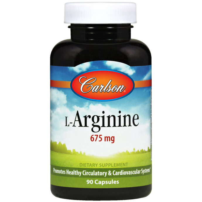 L-Arginine 675 mg Caps, 180 Capsules, Carlson Labs