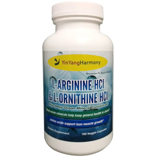 L-Arginine HCl & L-Ornithine HCl, 180 Veggie Capsules, YinYang Harmony