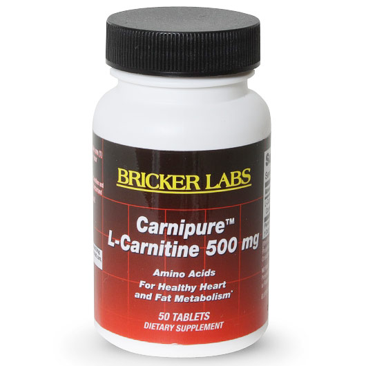 Carnipure L-Carnitine 10 500 mg, 50 Tablets, Bricker Labs