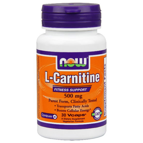 L-Carnitine 500 mg, 30 Capsules, NOW Foods