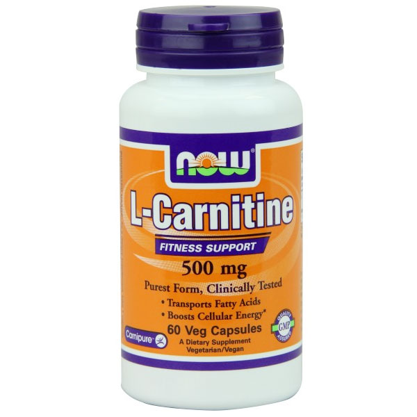 L-Carnitine 500 mg 60 Caps, NOW Foods