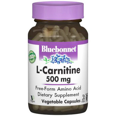 L-Carnitine 500 mg, 30 Vegetable Capsules, Bluebonnet Nutrition