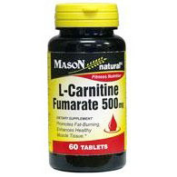 L-Carnitine Fumarate 500 mg, 60 Tablets, Mason Natural