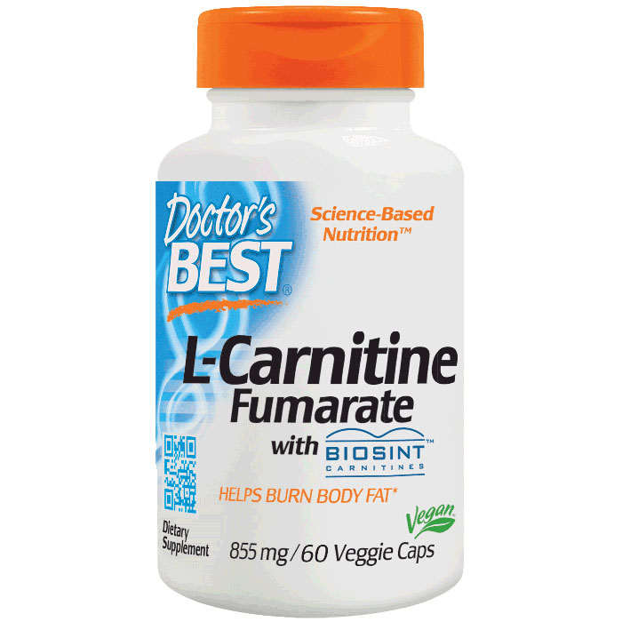 L-Carnitine Fumarate 855 mg, featuring Sigma Tau Carnitine, 60 Vegetarian Capsules, Doctors Best