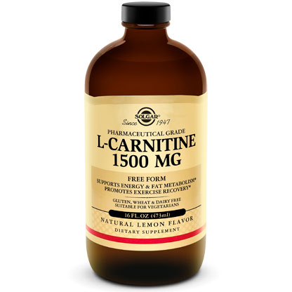 L-Carnitine 1500 mg Liquid, Natural Lemon Flavor, 16 oz, Solgar