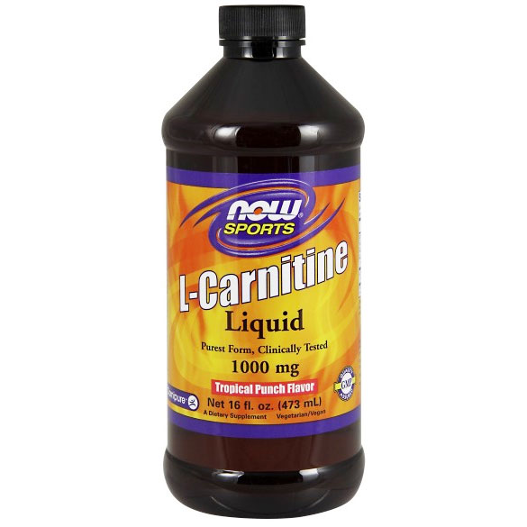 L-Carnitine Liquid 16 oz, Tropical Punch, NOW Foods