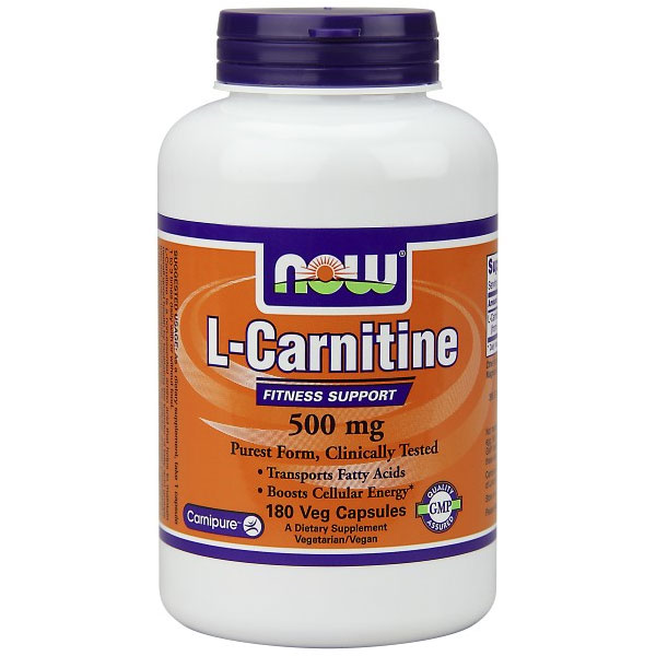 L-Carnitine 500mg Tartrate Form-L-Carnipure 180 Caps, NOW Foods