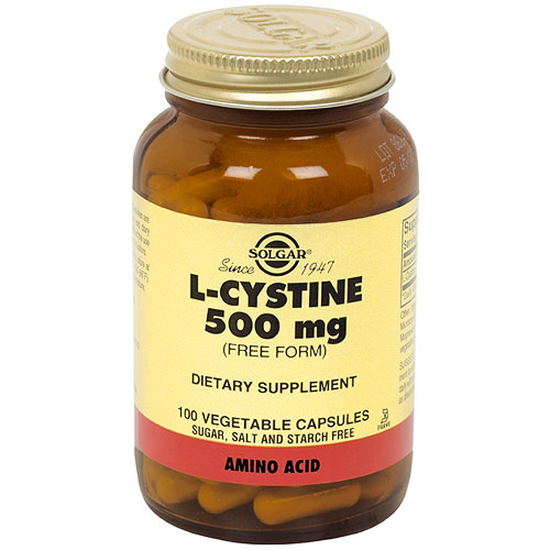 L-Cystine 500 mg, 100 Vegetable Capsules, Solgar - CLICK HERE TO LEARN MORE