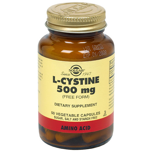 L-Cystine 500 mg, 50 Vegetable Capsules, Solgar - CLICK HERE TO LEARN MORE