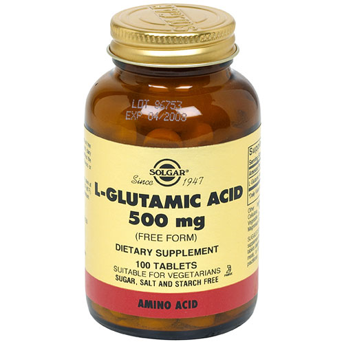 L-Glutamic Acid 500 mg, 100 Tablets, Solgar - CLICK HERE TO LEARN MORE