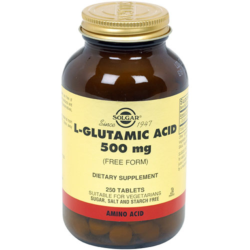 L-Glutamic Acid 500 mg, 250 Tablets, Solgar - CLICK HERE TO LEARN MORE