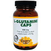 L-Glutamine 500 mg w/B-6 100 Vegicaps, Country Life